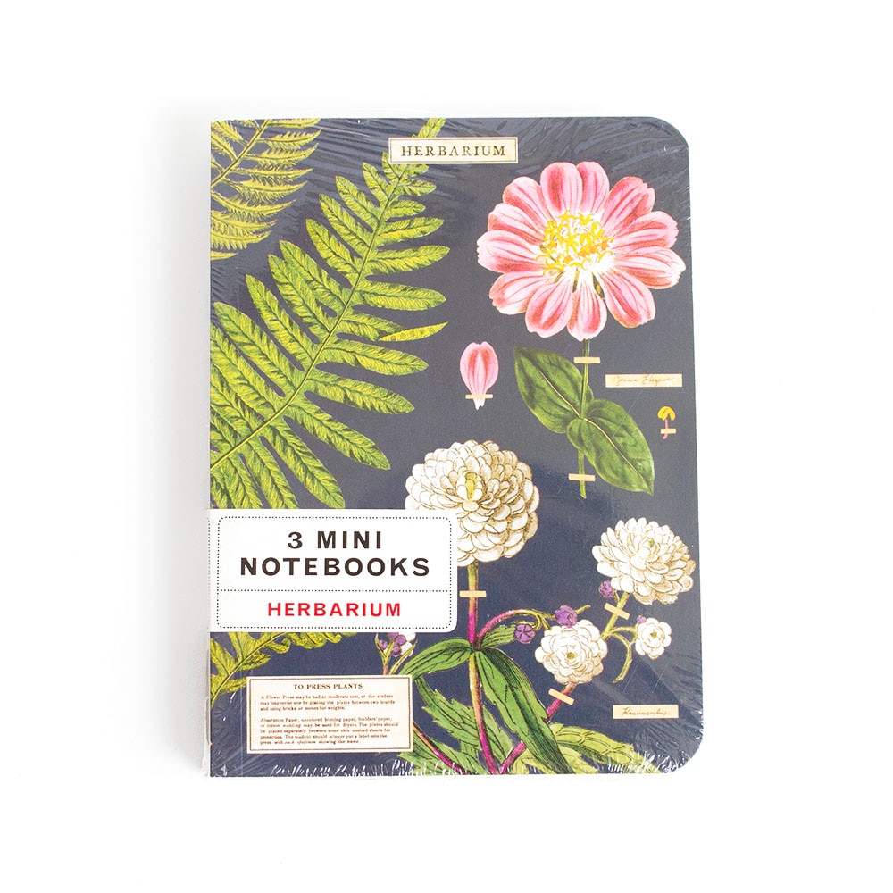 Cavallini, Mini Notebook, Set, 4"x5.5", Herbarium